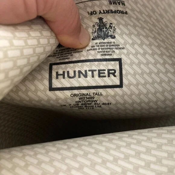 HUNTER Original Tall Rain Boots Purple Wellies W23499 Outdoors Chores City US 8M - Picture 9 of 9